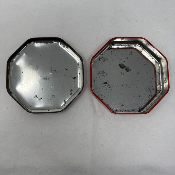 Vintage Arthur Holland Octagonal Toffee Tin Boy Dog Painting Design Red Base - Picture 3 of 6